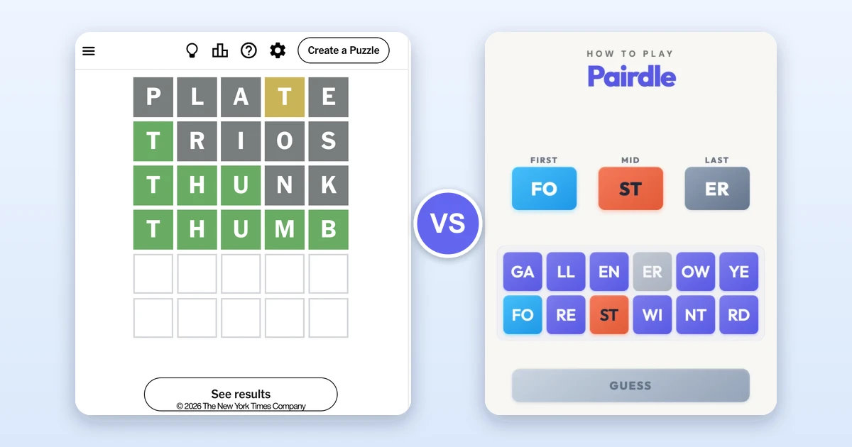 Pairdle vs. Wordle: What's the Difference?