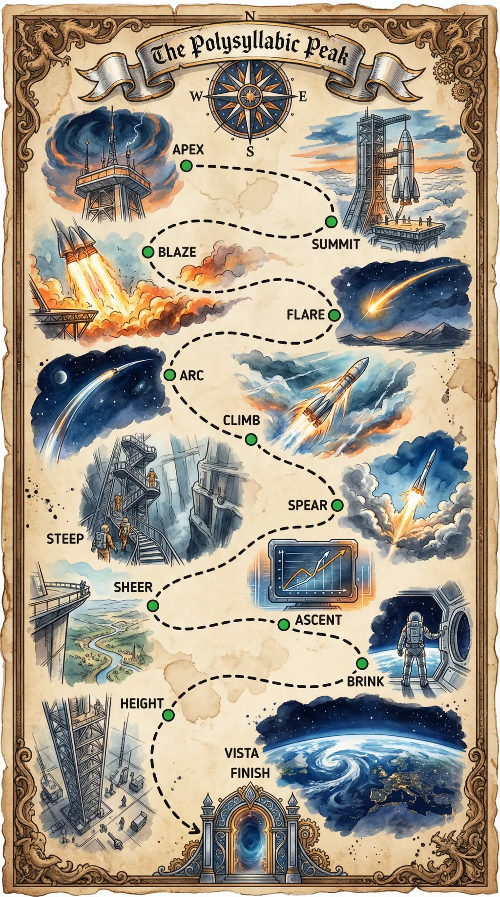 The Polysyllabic Peak map